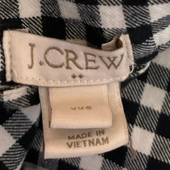 J.Crew Women's Black White Gingham Check Button Down Shirt Top Size XXS - Picture 3 of 3